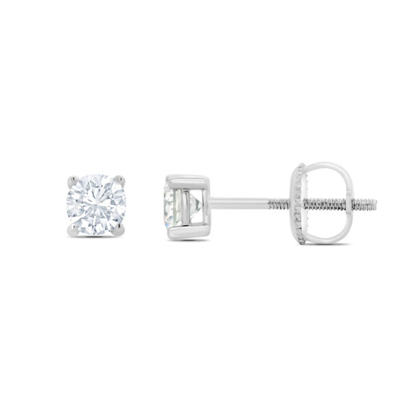 9 carat white gold diamond stud earrings