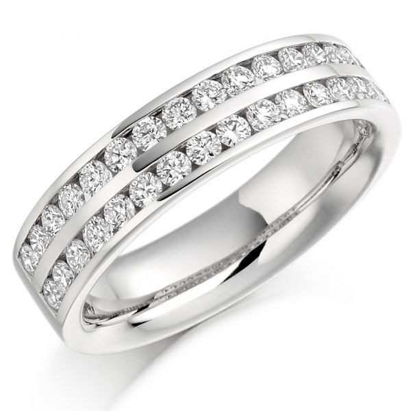 diamond double row eternity ring