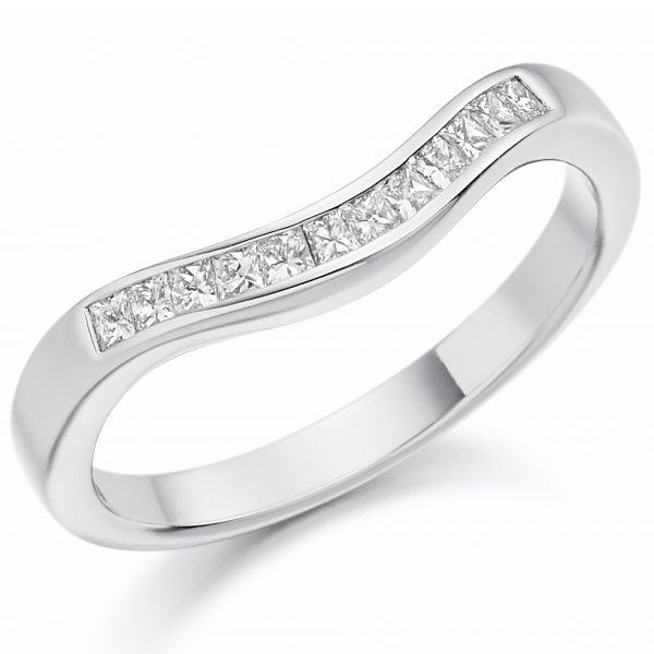 9 carat white gold diamond shaped eternity ring