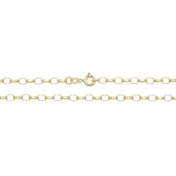 9 Carat Yellow Gold Faceted Belcher Chain