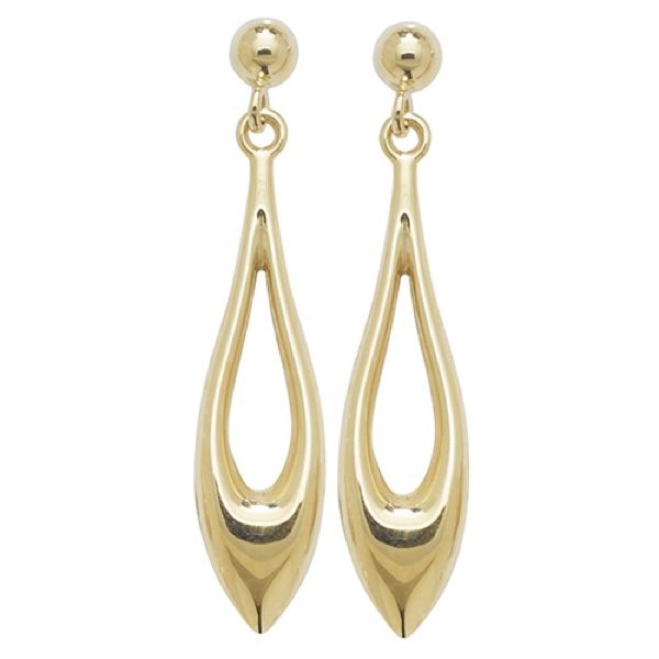 9 carat yellow gold fancy drop earrings