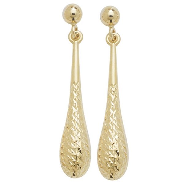 9 carat yellow gold drop earrings