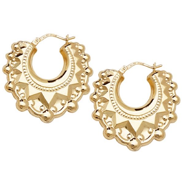 9 carat yellow gold creole earrings
