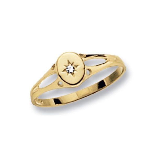 9 carat yellow gold maidens signet ring oval shaped