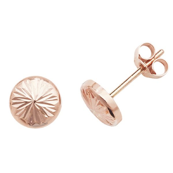 9 carat rose gold stud earrings