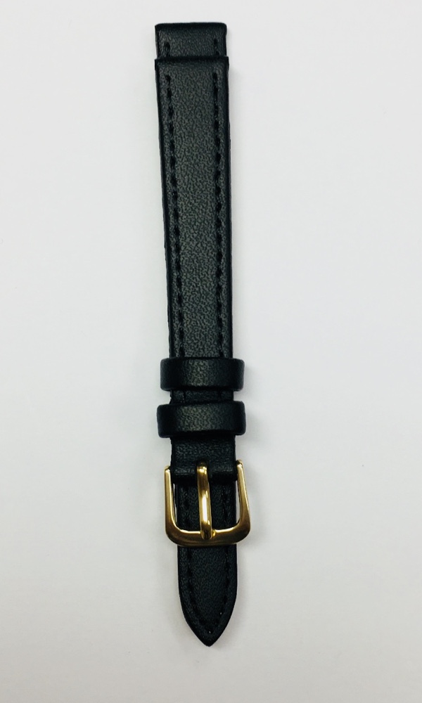 12mm Black Leather Watch Strap - Northumberland Goldsmiths