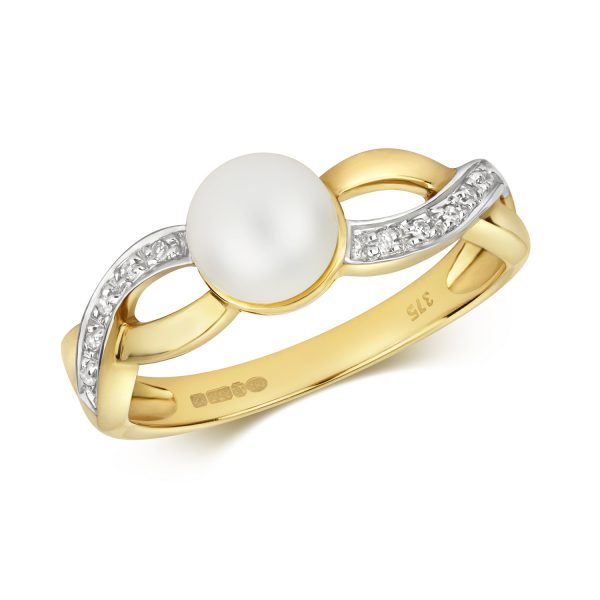 9 carat gold pearl ring