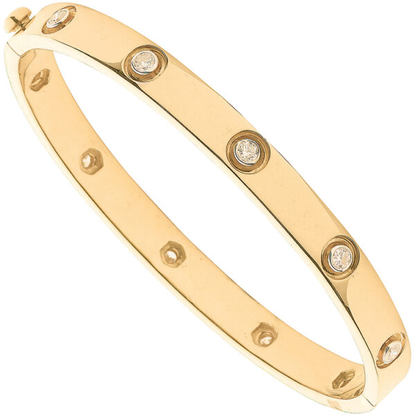 18 carat yellow gold cartier like diamond bracelet