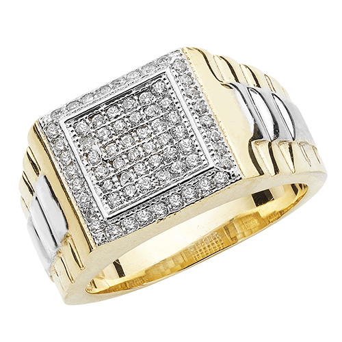 9ct Gold Square Shape Rolex-style Ring - Northumberland Goldsmiths