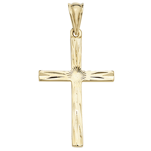 9 carat yellow gold large cross pendant