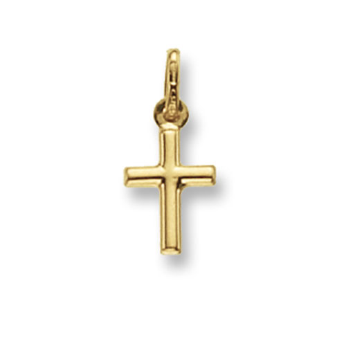 9 carat yellow gold plain small cross pendant