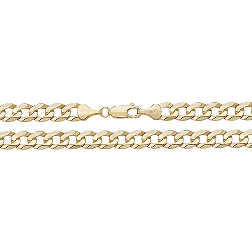 9ct yellow gold flat bevelled curb chain