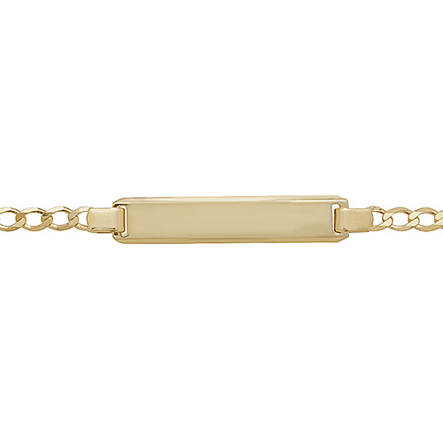 14K Gold Paper Clip Link Engravable ID Baby Bracelet