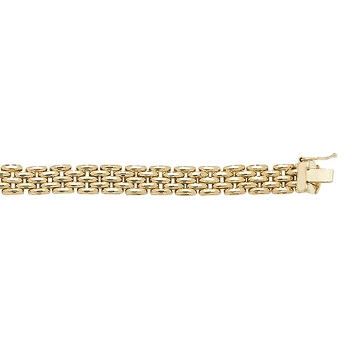 9ct yellow gold ladies brick link bracelet