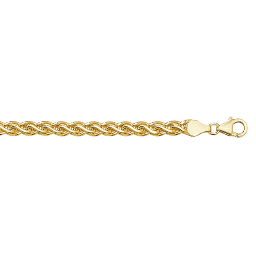 9 carat yellow gold ladies rope bracelet