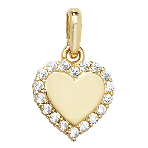 9 carat yellow gold heart pendant