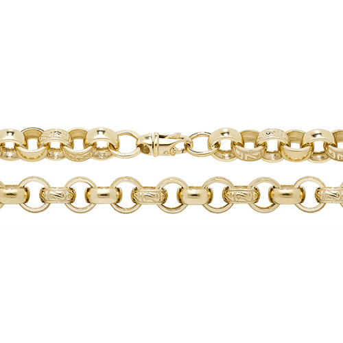9 Carat Yellow Gold Cast Belcher Bracelet