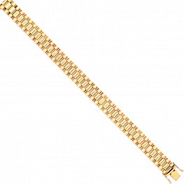 9ct Gold Watch Strap Style Bracelet