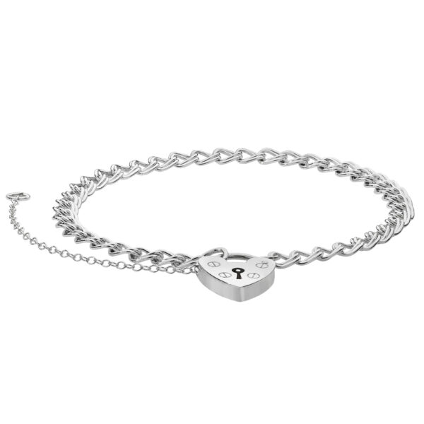 sterling silver padlock charm bracelet