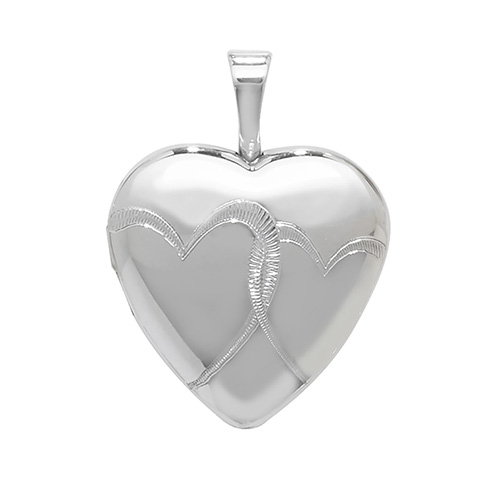 Sterling Silver Heart Shaped Patterned Locket