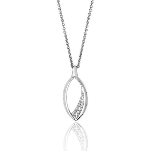 Silver Marquise pendant & Chain
