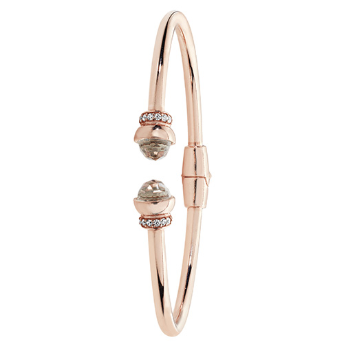 sterling silver rose gold plated crystal and cz bangle