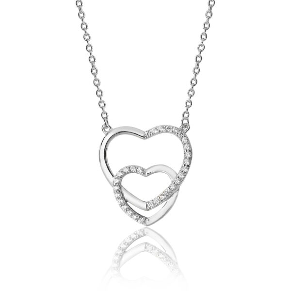 sterling silver heart cz pendant and chain