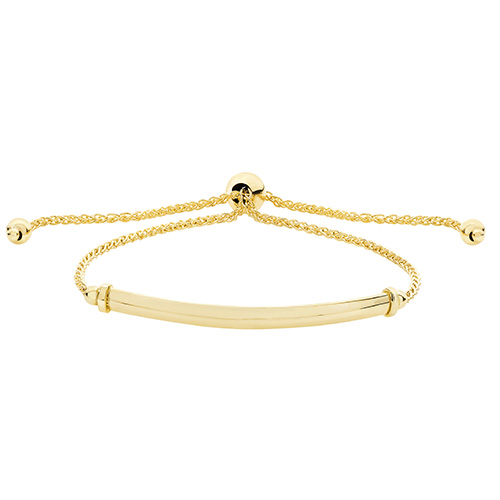 9 carat yellow gold bar pull bracelet