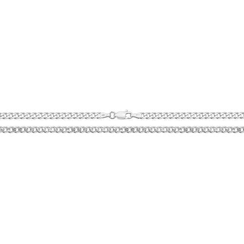 sterling silver curb pave chain