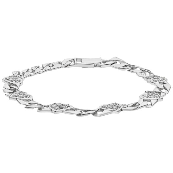 sterling silver cz fancy heart bracelet