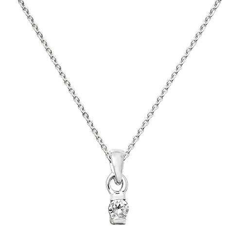 sterling silver 3mm cz pendant and chain