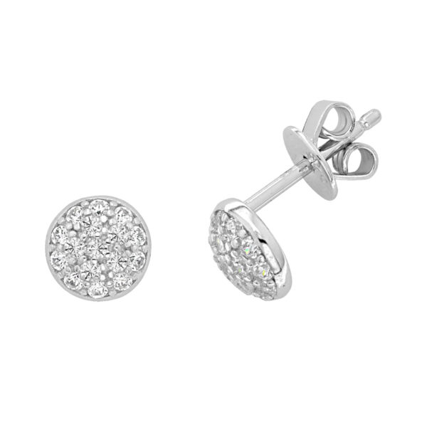 sterling silver cz circle earrings
