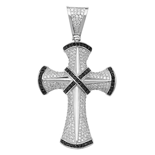 large sterling silver cz cross
