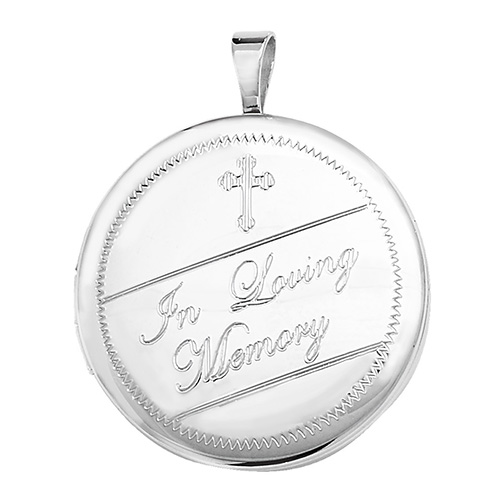 silver in loving memory locket