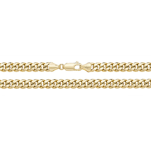 9 carat yellow gold cuban curb bracelet