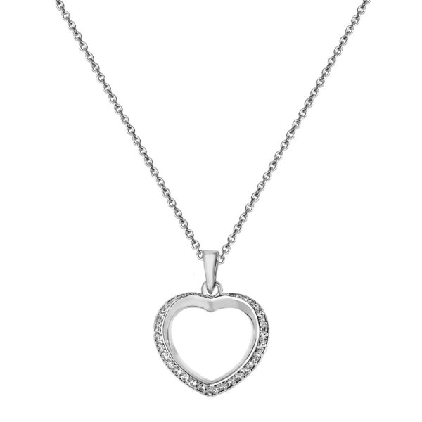 sterling silver cz heart pendant And Chain