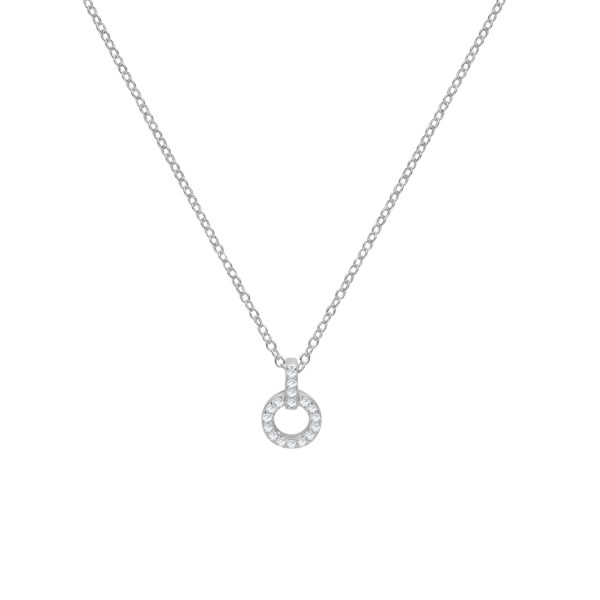 sterling silver cz open circle pendant and chain