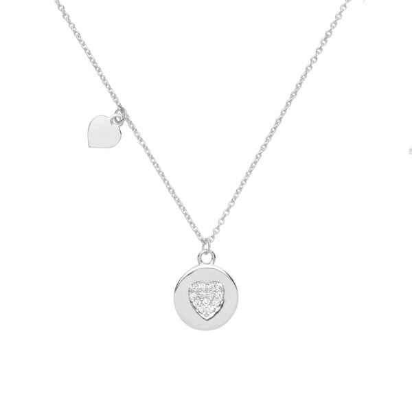 sterling silver cz heart pendant and chain