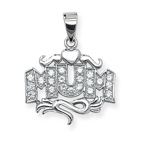 silver mum pendant