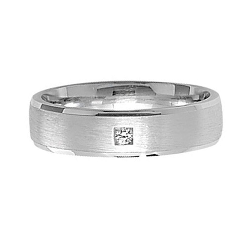 sterling silver satin design cz set wedding ring