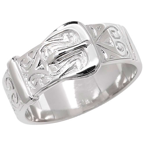 silver fancy buckle ring