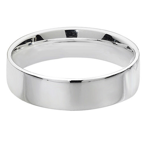 sterling silver 5mm flat court wedding ring