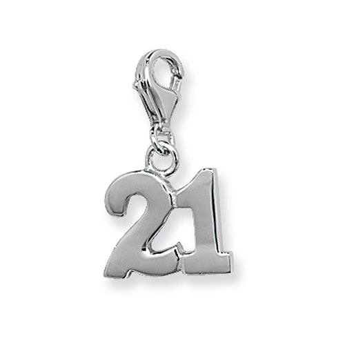 Sterling Silver 21 Charm