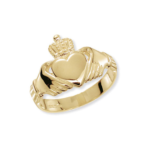 9 carat yellow gold claddagh ring