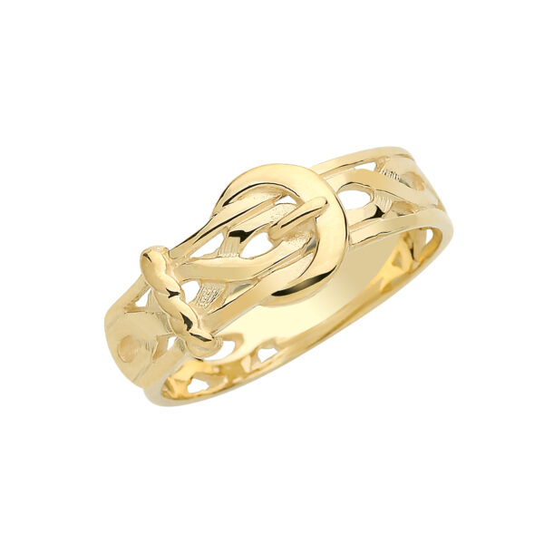 9 carat yellow gold buckle ring