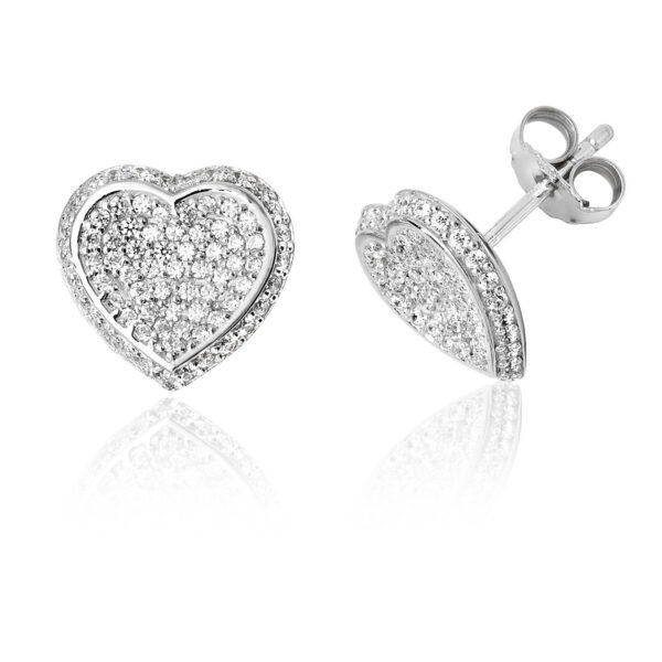 sterling silver heart shape earrings