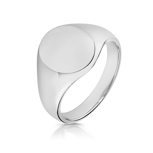 sterling silver 12 x 10 oval signet ring