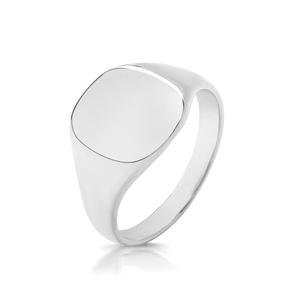 sterling silver 12 x 11 cushion shape signet ring