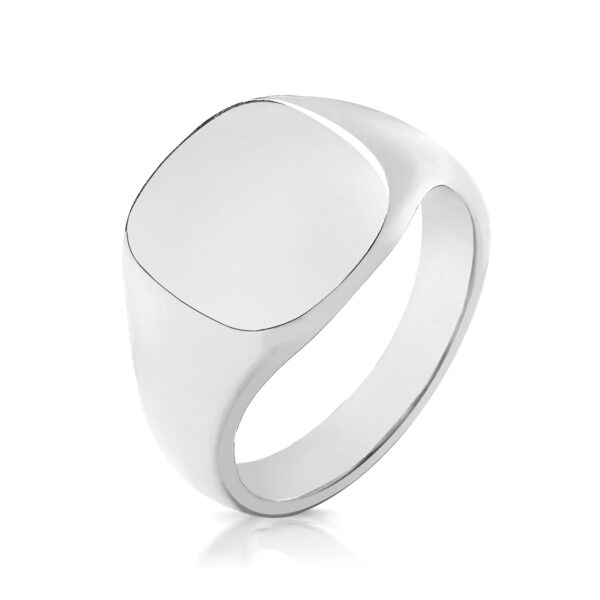 sterling silver 14 x 13 cushion signet ring