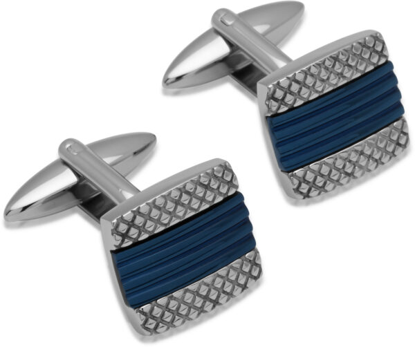 steel pair of cufflinks